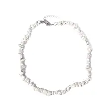 Natuursteen Witte Howliet Splitter  Schilfer Halsketting Onregelmatig Handgemaakt Boho