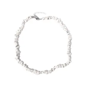 Natuursteen Witte Howliet Splitter  Schilfer Halsketting Onregelmatig Handgemaakt Boho