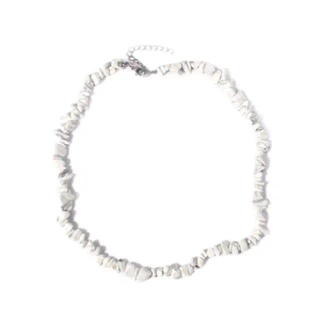 Natuursteen Witte Howliet Splitter  Schilfer Halsketting Onregelmatig Handgemaakt Boho