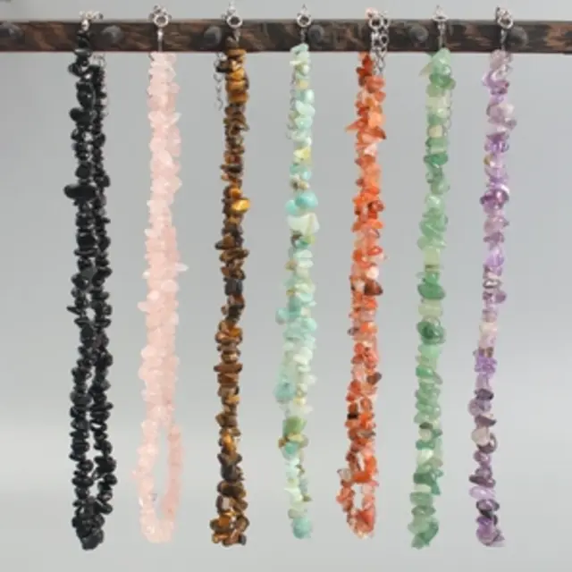 Natuursteen Rode Kwarts Splitter Schilfer Halsketting Onregelmatig Handgemaakt Boho