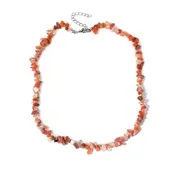 Natuursteen Rode Kwarts Splitter Schilfer Halsketting Onregelmatig Handgemaakt Boho