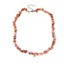 Natuursteen Rode Kwarts Splitter Schilfer Halsketting Onregelmatig Handgemaakt Boho