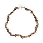 Natuursteen Gele Tijgeroog Splitter Schilfer Halsketting Onregelmatig Handgemaakt Boho