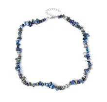 Natuursteen  Blauwe Sodaliet Splitter Schilfer Halsketting Onregelmatig Handgemaakt Boho