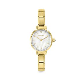 NOMINATION PARIS WATCH WITH OVAL STEEL STRAP WHITE MOTHER-OF-PEARL 076041/008