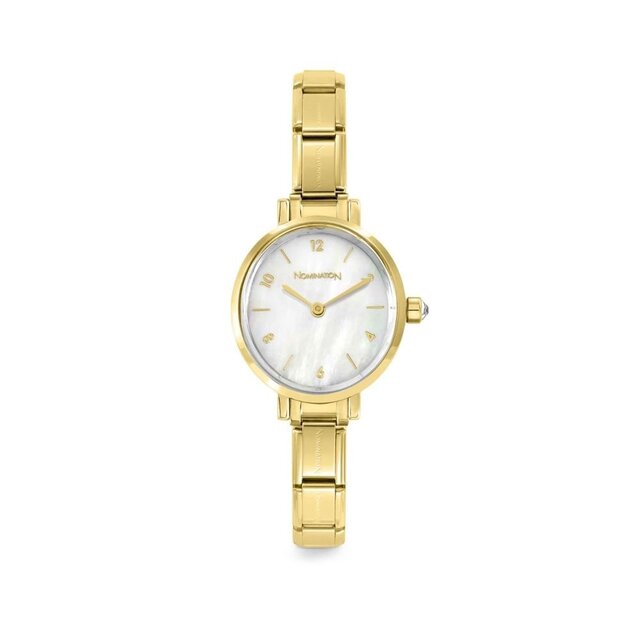 NOMINATION PARIS WATCH WITH OVAL STEEL STRAP WHITE MOTHER-OF-PEARL 076041/008