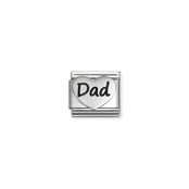 NOMINATION COMPOSABLE CLASSIC OXIDIZED SYMBOLS IN STEEL AND DAD HEART NEW 330114/24