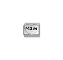 NOMINATION COMPOSABLE CLASSIC OXIDIZED SYMBOLS IN STEEL AND MAM HEART NEW 330114/23