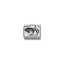 NOMINATION COMPOSABLE CLASSIC OXIDIZED SYMBOLS IN STEEL AND BOY 330114/12