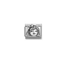 NOMINATION COMPOSABLE CLASSIC OXIDIZED SYMBOLS IN STEEL AND GIRL 330114/11