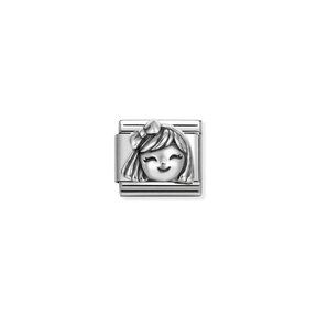 NOMINATION COMPOSABLE CLASSIC OXIDIZED SYMBOLS IN STEEL AND GIRL 330114/11