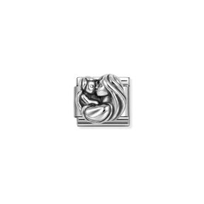 NOMINATION COMPOSABLE CLASSIC OXIDIZED SYMBOLS IN STEEL AND MUM AND CHILD 330114/10