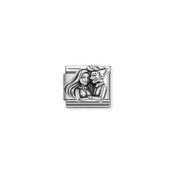 NOMINATION COMPOSABLE CLASSIC OXIDIZED SYMBOLS IN STEEL AND COUPLE 330114/09