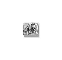 NOMINATION COMPOSABLE CLASSIC OXIDIZED SYMBOLS IN STEEL AND COUPLE 330114/09