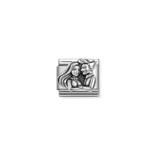 NOMINATION COMPOSABLE CLASSIC OXIDIZED SYMBOLS IN STEEL AND COUPLE 330114/09