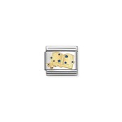NOMINATION COMPOSABLE CLASSIC SYMBOLS STEEL, ENAMEL AND 18K GOLD BLUE BOOK 030285/85