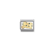 NOMINATION COMPOSABLE CLASSIC SYMBOLS STEEL, ENAMEL AND 18K GOLD BLUE BOOK 030285/85