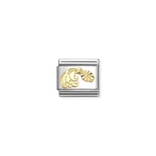 NOMINATION COMPOSABLE CLASSIC ZODIAC STAINLESS ST. AND 18K GOLD DIAMOND-CUT AQUARIUS 030167/11