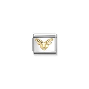 NOMINATION COMPOSABLE CLASSIC ZODIAC AND 18K GOLD DIAMOND-CUT CAPRICORN 030167/10