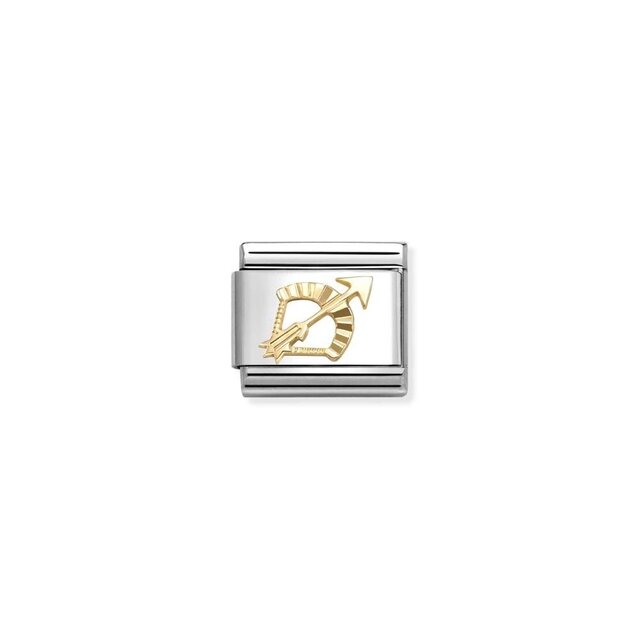 NOMINATION COMPOSABLE CLASSIC ZODIAC AND 18K GOLD DIAMOND-CUT SAGITTARIUS 030167/09