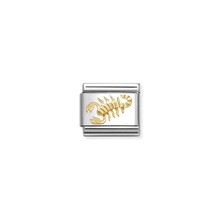NOMINATION COMPOSABLE CLASSIC ZODIAC STAINLESS STEEL AND 18K GOLD DIAMOND-CUT SCORPIO 030167/08