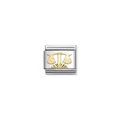 NOMINATION COMPOSABLE CLASSIC ZODIAC STAINLESS STEEL AND 18K GOLD DIAMOND-CUT LIBRA 030167/07