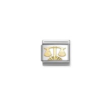 NOMINATION COMPOSABLE CLASSIC ZODIAC STAINLESS STEEL AND 18K GOLD DIAMOND-CUT LIBRA 030167/07