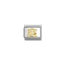 NOMINATION COMPOSABLE CLASSIC ZODIAC STAINLESS STEEL AND 18K GOLD DIAMOND-CUT VIRGO 030167/06