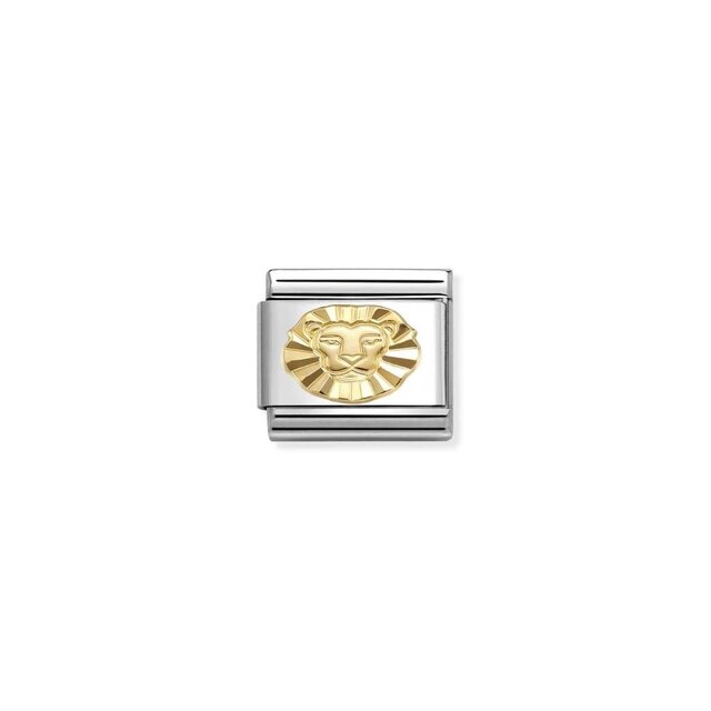 NOMINATION COMPOSABLE CLASSIC ZODIAC STAINLESS STEEL AND 18K GOLD DIAMOND-CUT LEO 030167/05