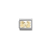 NOMINATION COMPOSABLE CLASSIC ZODIAC STAINLESS STEEL AND 18K GOLD DIAMOND-CUT GEMINI 030167/03