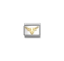 NOMINATION COMPOSABLE CLASSIC ZODIAC STAINLESS STEEL AND 18K GOLD DIAMOND-CUT TAURUS 030167/02