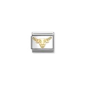 NOMINATION COMPOSABLE CLASSIC ZODIAC STAINLESS STEEL AND 18K GOLD DIAMOND-CUT TAURUS 030167/02