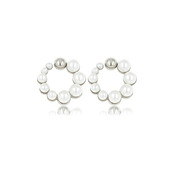 Zilveren Oorbel met Stralende Witte Parel 13mm