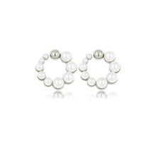 Zilveren Oorbel met Stralende Witte Parel 13mm