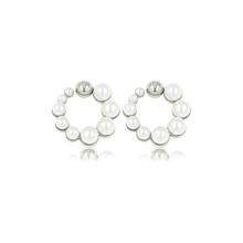 Zilveren Oorbel met Stralende Witte Parel 13mm