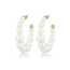 My Bendel Gouden Oorringen met Grote Witte Parels
