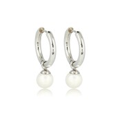 Elegante Zilveren Oorringen met Parelglans