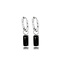 My Bendel Elegante Zilveren Oorringen met Onyx Hanger