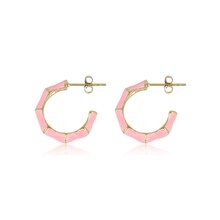 Roze Epoxy Gouden Oorsteker: Elegant en Uniek Design
