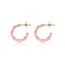 My Bendel Roze Epoxy Gouden Oorsteker: Elegant en Uniek Design