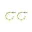 My Bendel Stralende Gouden Oorsteker met Groene Epoxy