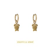 Sparkle Turtle Hoop - 14K E56131-2