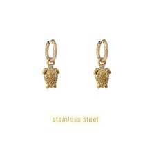 Sparkle Turtle Hoop - 14K E56131-2