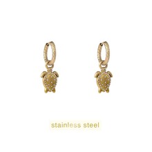 Sparkle Turtle Hoop - 14K E56131-2