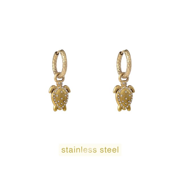 Sparkle Turtle Hoop - 14K E56131-2