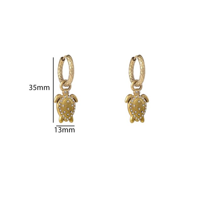 Sparkle Turtle Hoop - 14K E56131-2