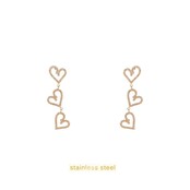 3 Hearts Sparkle Dangle Oorbellen E56282-1