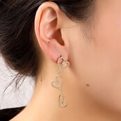 3 Hearts Sparkle Dangle Oorbellen E56282-1