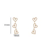 3 Hearts Sparkle Dangle Oorbellen E56282-1