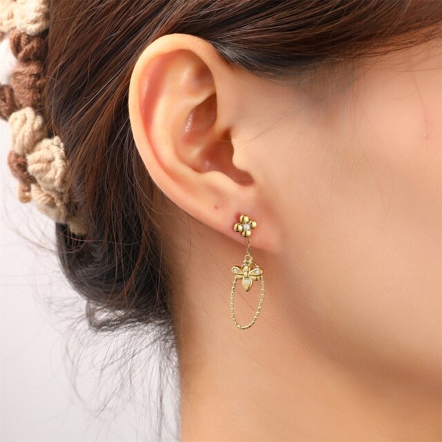 Bee Dangle Oorbellen E56368-2
